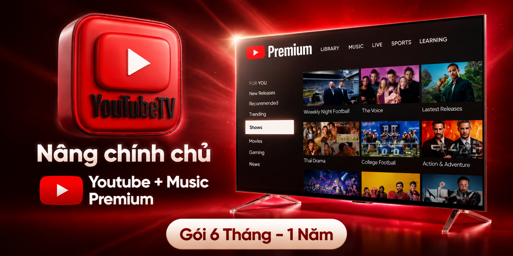 Tài khoản Youtube Premium + Music Premium